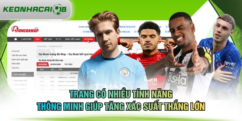 Trang có nhiều tính năng thông minh giúp tăng xác suất thắng lớn